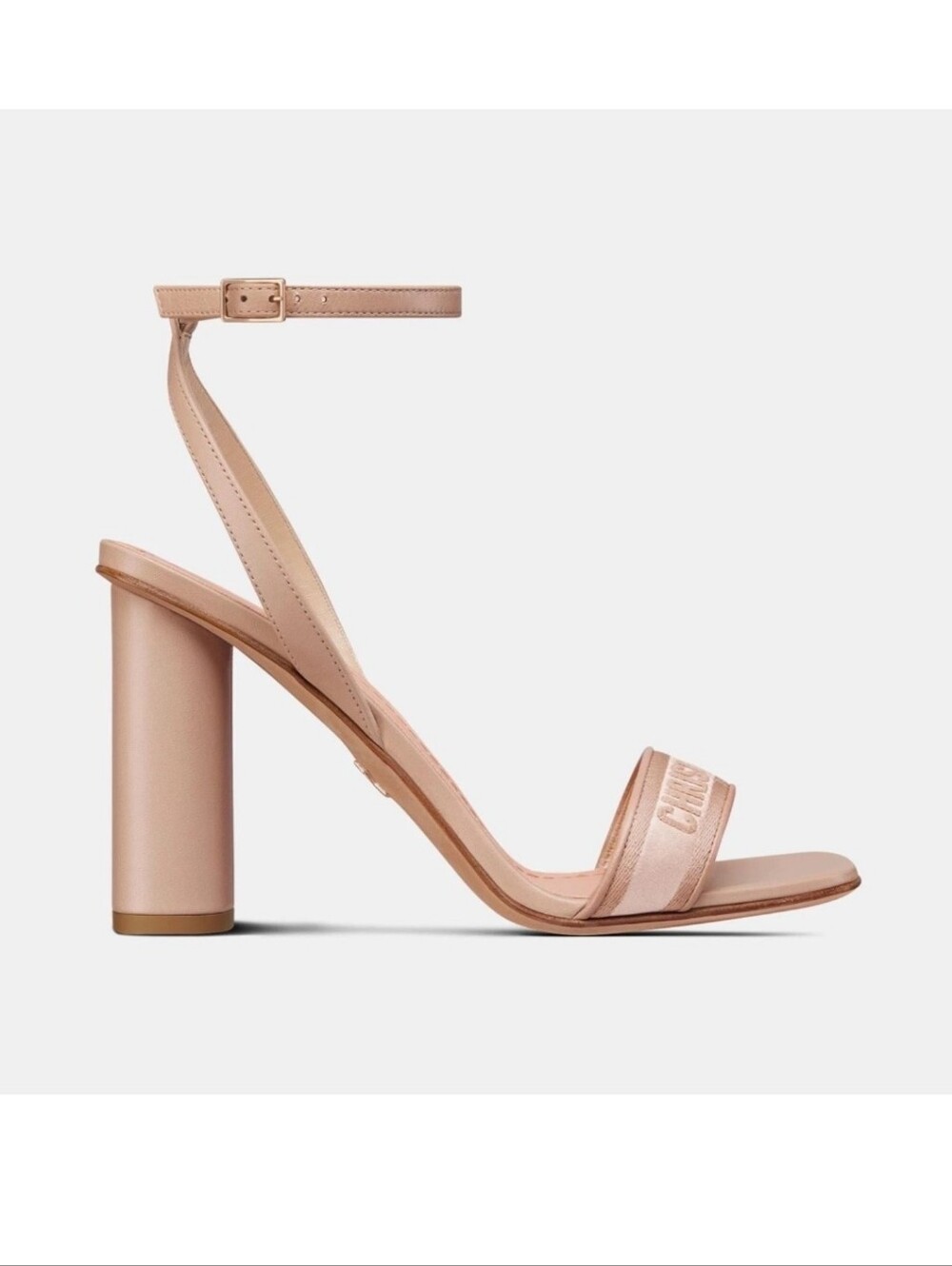 $1,295 Dior Dway Logo Satin Leather Heeled Sandals Beige EU 40 US 9.5-10 BNIB - Picture 2 of 10